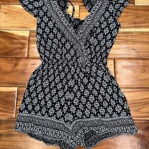Black and White Patterned Romper